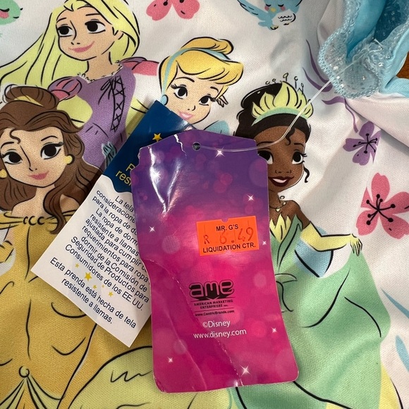 Disney Princess Pyjama Set Shirt & Pants - Blue and Pink Size 3T Girls - Picture 7 of 8